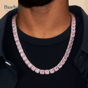 Gran oferta, cadena de tenis de diamante de moissanita chapada en plata 925 de 8mm para hombres, collar agrupado de corte princesa - Product Image 2