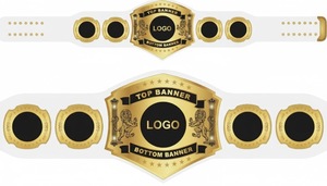 Cinturón de título de boxeo de campeonato personalizado con placas laterales de logotipo MMA/accesorio de equipo de fitness de boxeo hecho en Pakistán - Product Image 2