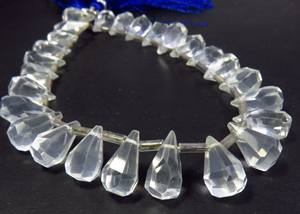 Cuentas de pepita de lágrima de cuarzo de hielo natural al por mayor 8-14mm gemas facetadas transparentes piedras preciosas sueltas de 8 hebras - Product Image 2