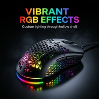 Souris de jeu sans fil mini légère tri-mode 12000 DPI rechargeable RGB ergonomique creuse USB
