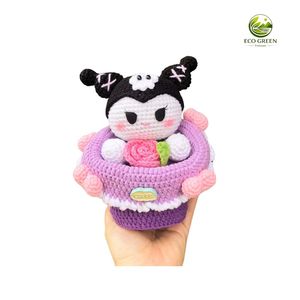 Handmade Crochet Pig Dolls Orange <b>Carrot</b> Black White Wool/Yarn Soft <b>Toy</b> Custom Size for Kids 4-6 Years - Product Image 5