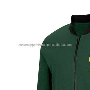 Wool Leather Sleeve <b>Varsity</b> <b>Jacket</b> for Clubs Custom Stand Collar Premium Letterman <b>Jacket</b> with Front Embroidery - Product Image 5