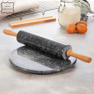 Rodillo de madera natural de 10 pulgadas al por mayor, barril de mármol ecosostenible de lujo para el hogar, cocina, material de piedra - Product Image 4