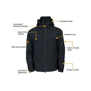 Logo personnalisé Soft Shell imperméable coupe-vent hommes Sports de plein air Polyester hiver travail à capuche Softshell veste de neige - Product Image 4