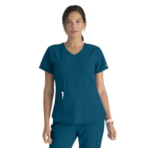 Modische Krankenschwester-Bekleidung für Damenanzug Polyester-Rayon-Spandex-Bekleidung kundenspezifische Farbe wiederverwendbar vietnamesische Fabrik