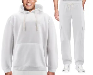 Nuovi arrivi Custom Plus size outdoor sport uomo sportswear tuta da uomo 2 pezzi set felpa con cappuccio uomo 2024