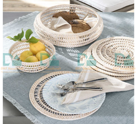 En gros Ensemble de sets de table et sous-verres en rotin, Vaisselle, Décoration de table 2025, Durable, Couleurs et tailles personnalisables, Style campagnard, Bébés
