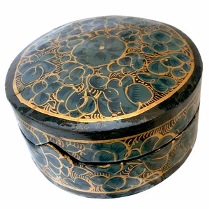 Traditional Kashmiri Art Paper Mache Trinket <b>Box</b> With Colorful Patterns Ideal For Gifts And <b>Keepsakes</b> - Product Image 2