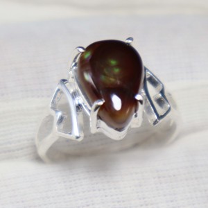 Anillo de ágata de fuego mexicano Natural de Plata de Ley 925, cabujón liso, piedra preciosa, joyería de boda, Plata de ágata de fuego tachonada con diamantes - Product Image 6