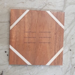 Nouveau Style épais antidérapant inachevé carbonisé mangue ordinaire personnalisé Premium Acacia bois résine anti-dérapant tasse à thé meilleur sous-verre rond - Product Image 4