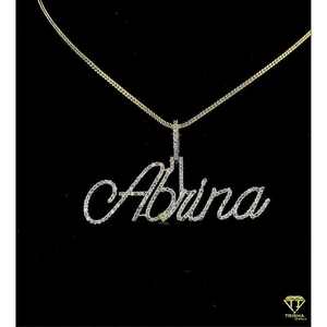 Pendentif de nom de diamant cultivé en laboratoire VVS personnalisé de luxe Bijoux de nom cursif glacé avec pendentifs et breloques fins Hip Hop de luxe - Product Image 3