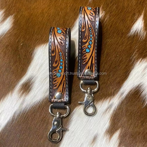 Llavero de cuero pintado a mano llavero de cuero occidental llavero personalizado al por mayor vaquera llavero - Product Image 2