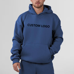 Sudadera con capucha para hombre con logotipo personalizado Sudaderas de manga en blanco de algodón pesado Sudadera con capucha de peso pesado Sudaderas con capucha de felpa francesa - Product Image 1
