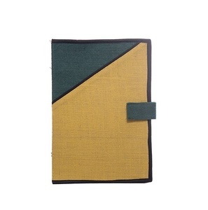 Jute File <b>Folder</b> Tote Bags with Black Zipper Eco-Friendly Logo Printing Made in Mumbai India - Product Image 4