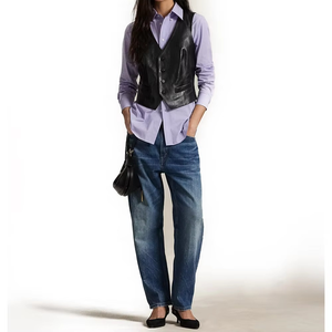 Nouveau gilet de motard élégant pour femmes pour moto de rue, gilet en cuir pour moto, protection du corps, course à moto, nouvelle mode d'automne - Product Image 2