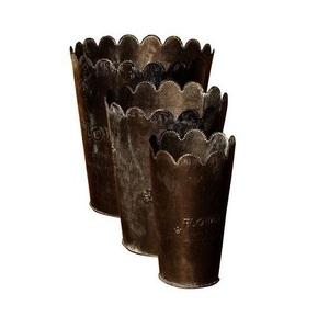 Maceta de metal antiguo de estilo victoriano con intrincado diseño multicolor para uso doméstico, hotel y jardín - Product Image 2