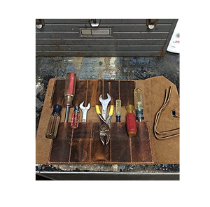 Portable Luxury <b>Leather</b> <b>Tool</b> Bag Case Foldable Design Protection Organizer Holder Wrench Screwdriver Pliers <b>Tool</b> Pocket Knife - Product Image 6