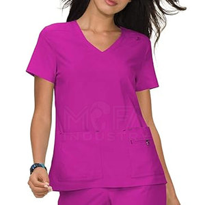 High Quality Women Nurse <b>Scrub</b> Suit Breathable Knitted 100% Cotton <b>Scrub</b> <b>Sets</b> - Product Image 6