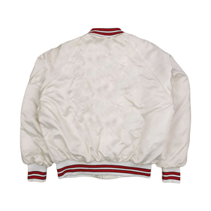 OEM Service Men's Custom Satin Canvas Varsity Bomber <b>Jacket</b> with Embroidery and Front Logo Winter Reversible Windproof - Product Image 2