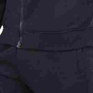 Survêtement Hip Hop Streetwear noir pour hommes sur mesure pour sweat-shirt à capuche avec fermeture éclair unie en strass - Product Image 4