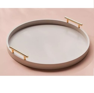 Plateaux de service design en forme arrondie, revêtus de poudre blanche, pour la maison, l'hôtel, le restaurant, les collations, plateau de service en gros à prix de gros - Product Image 6
