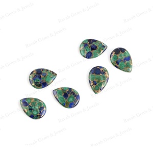 Nouveauté : Pierre précieuse en azurite cuivrée de forme poire de 10x14 mm, pierre naturelle lisse, pierre en vrac pour la fabrication de bijoux, vente en gros - Product Image 4