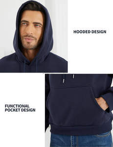 Custom Pullover <b>Hoodie</b> for Men basicscotton blended Fleece Winter <b>Oversized</b> Hooded Sweatshirt Streetwear with <b>Long</b> Sleeve - Product Image 2