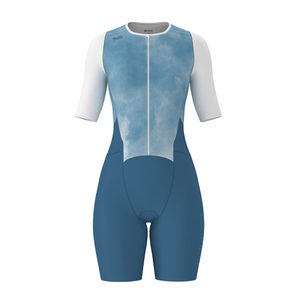 Traje de Triatlón Aerodinámico para Mujer en Azul Persa, Cintura Alta, Diseño Deportivo Moderno, Secado Rápido, Alta Elasticidad, Primavera/Verano - Product Image 3