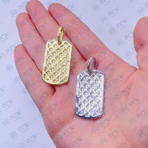 จี้ทรงสี่เหลี่ยม tcw 3.00กลมโมอิสซาไนต์925สเตอร์ลิงเงินของขวัญวันเกิดที่กำหนดเองเสน่ห์จี้ฮิปฮอป - Product Image 3