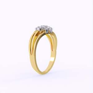 14K oro sólido de triple capa de laboratorio cultivado diamante media eternidad anillo Multi diamante mujeres y hombres compromiso boda aniversario anillos - Product Image 5