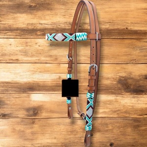 Collier de tête de cheval personnalisé de qualité durable, équitation, rembourrage en polaire, réglable, collier de cheval en cuir personnalisé - Product Image 2