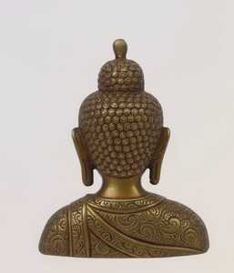 Escultura de Busto de Buda Dorado con Textura Antigua, Ideal para Decoración del Hogar, Escritorio de Oficina, Esquinas Espirituales y Regalos Originales - Product Image 3