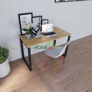 Table à manger BNVCN78007-1m2x60cm avec pieds en fer de 25x50mm, bois de caoutchouc de haute qualité, finition chêne clair - Product Image 5