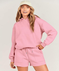 Ensemble de sweat à capuche surdimensionné pour femmes Sweat Hip Hop pour femmes Hiver Casual Solid Knitting Heat-Transfer Printing Sets - Product Image 2