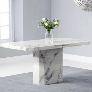 Table de salle à manger en marbre blanc naturel de style moderne Table rectangulaire pour le salon/table de chantier Table centrale - Product Image 2