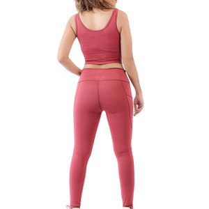 En Stock, Hecho en Pakistán, Conjunto de Yoga para Mujer, Ropa Casual, Logotipo Frontal Sólido, 2 Piezas, Secado Rápido, Transpirable, Precio Bajo - Product Image 2