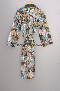 Paisley Print Cotton <b>Kantha</b> Unisex Long Quilted Bohemian <b>Jacket</b> - Product Image 6
