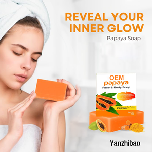 Sapone alla Papaya OEM per Viso e Corpo, Sapone Schiarente alla Papaya per Macchie Scure - Product Image 3