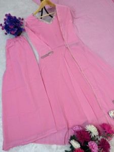 Conjunto de Vestido y Pantalón Plazzo de Diseñador para Mujer con Dupatta para Bodas, Fiestas y Festivales, Ropa Étnica India al por Mayor - Product Image 6