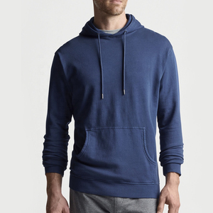 Sweat à capuche personnalisé pour hommes, vêtements de rue, automne/hiver, 100% coton, poids lourd, Boxy, pull français surdimensionné, teint uni - Product Image 5