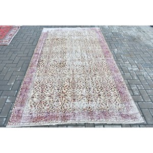 พรมขนาด 5.1x8.7 ฟุต, พรมตุรกีขนาดใหญ่, พรมลายขาวแบบนามธรรม - Product Image 1