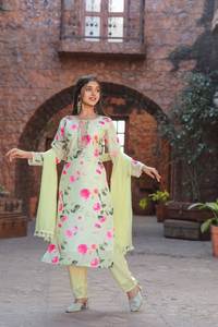 Colección étnica de nuevo diseñador paquistaní, Material de viscosa Shalwar Kameez bordado semicosido para uso diario y de oficina - Product Image 4