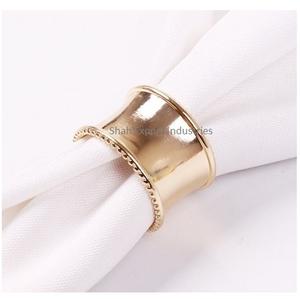 Anneaux de serviette en métal de forme hexagonale en couleur or pour la maison et le mariage porte-serviettes de décoration de table de dîner spécial - Product Image 3