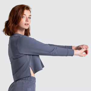 Proveedor Mayorista de Sudaderas de Cuello Redondo con Lavado Ácido Personalizado, Sudaderas de Gimnasio y Fitness de Otoño para Mujer, Sudadera Holgada de Algodón Lisa OEM - Product Image 4