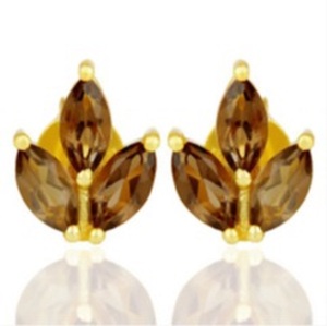 New Arrival Smoky Hydro Gemstone 925 Sterling Silver Marquise Shape Earrings - Product Image 1