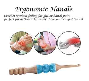 Crochets en bois palissandre mélange de résine claire crochet ergonomique 3.0mm à 12 mm poignée souple aiguille à tricoter artisanat tissage - Product Image 3