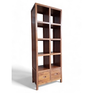 Estantería de 2 cajones de madera de teca contemporánea Kania para el hogar, oficina, dormitorio, comedor o sala de estar, muebles de apartamento - Product Image 2