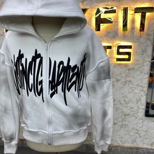 Bon matériel Odm Services la plus demandée fermeture éclair sweat à capuche bouffée imprimé fabriqué en usine pas cher prix sweats à capuche hommes sweats à capuche - Product Image 5