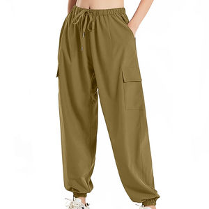 Pantalones Cargo Negros para Mujer, Personalizados, Ligeros, de Pierna Ancha y Corte Holgado, Estilo Plano, de Alta Calidad para Verano - Product Image 6