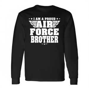 Camiseta Elegante de Manga Larga de la Fuerza Aérea para Hermanos, Orgullo Patriótico, Camiseta Promocional Militar para Hermanos - Product Image 3